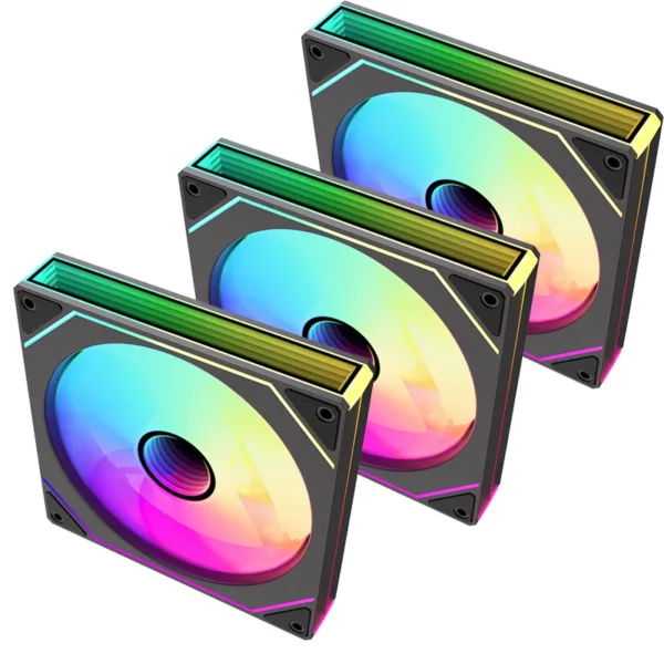 14cm ARGB Infinity Mirror PC Case Fan – 140mm Cooling Fan with PWM Silent Fan for Computer Case, CPU Cooler, Radiator