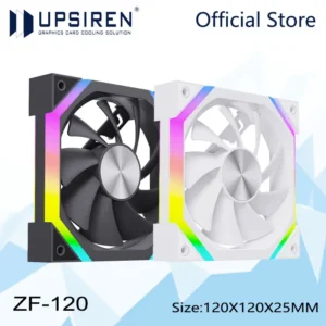UPSIREN ZF-120 Computer Chassis Fan 12cm ARGB 4 Pin PWM Quiet Cooling Fan 12V Large Air Volume 45CFM/600-1500RPM