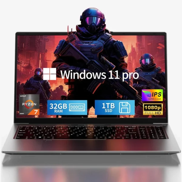 Brand New Original SAGAWHALE 2026 15.6" FHD Gaming Laptop: AMD Ryzen 7 6800H 45W TDP, 32GB RAM, 1TB NVMe SSD, Win 11 Pro, Keyboa