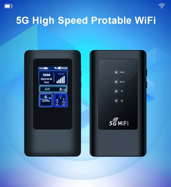 Mifis LTE Wifi Router 5g Lte with Sim Card Slot 4400mAh 4g Router Suitable for Laptops 1800MBPS M2A