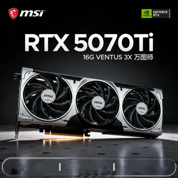 Wholesale New for RTX 5070 Ti Ventus 3X 16G GDDR7 Graphics Card High Speed Fan for AI Training Gaming Server