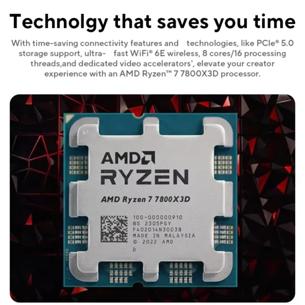AMD Ryzen 7 7800X3D R7 7800X3D 5.0 GHz 8-Core 16-Thread CPU 5NM 96M 100-100000910 Socket AM5 New Tray Without Cooler CPU