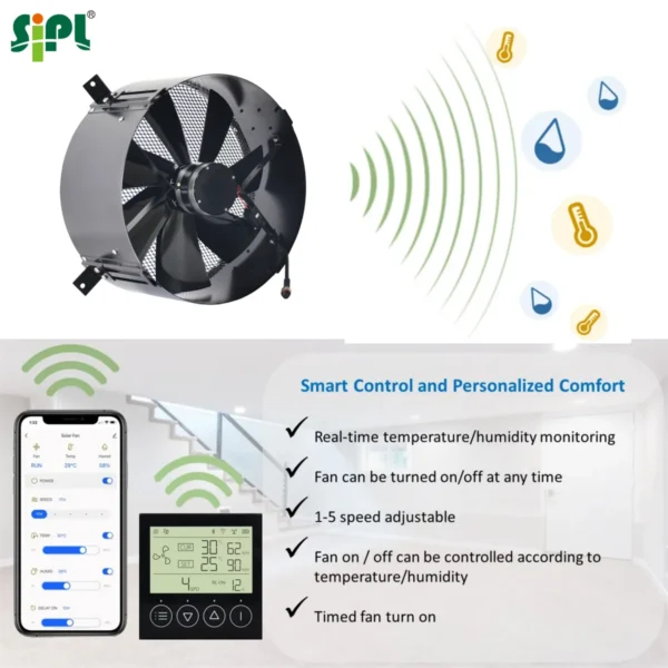 Hot Selling 40W Solar Systems DC/AC Industrial Greenhouse Ventilation Fan Wall Air Circulation Gable Extractor Vent Fan