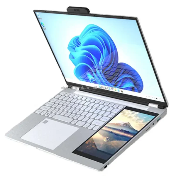 Factory Sale 15.6 inch +7 inch touch screen laptop business office design dual-screen N100 computer laptops brand new
