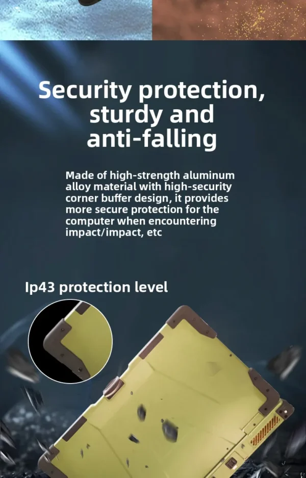 15.6inch New Dual Screen Industrial Rugged Notebook Portable Wide Temperature Outdoor Workstation Intel I5 Business Laptops