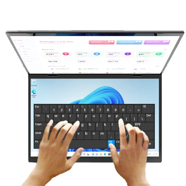 2025 New 14 Inch +14 Inch  Dual Touch Screen Intel 13th N100  Aluminum Yoga Laptops for Business Office Education Laptop