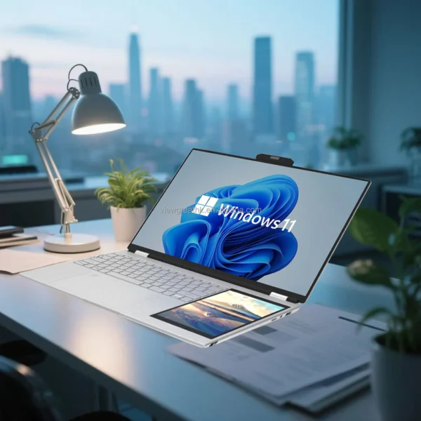 Factory Sale 15.6 inch +7 inch touch screen laptop business office design dual-screen N100 computer laptops brand new