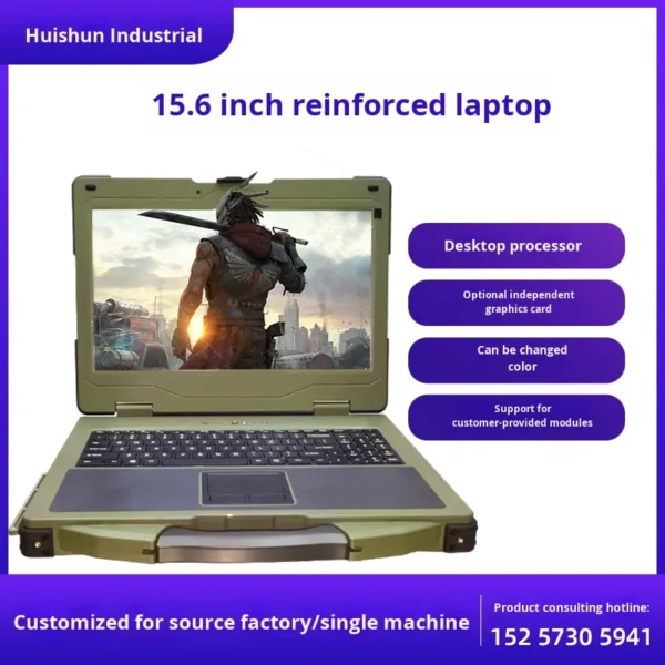 15.6inch New Dual Screen Industrial Rugged Notebook Portable Wide Temperature Outdoor Workstation Intel I5 Business Laptops
