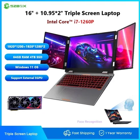 2025 New Arrival Brand New Intel Core I7 1260P Win 11 Business Laptop PC with Three Screens Fingerprint Unlock Laptops