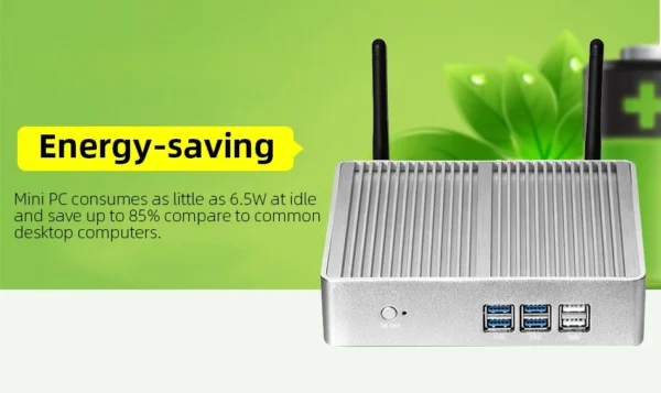 XCY Fanless Mini PC Intel Core i7 4500U i5 5200U 300M WiFi Gigabit Ethernet 8x USB VGA HDMI Display Windows 10 Linux HTPC