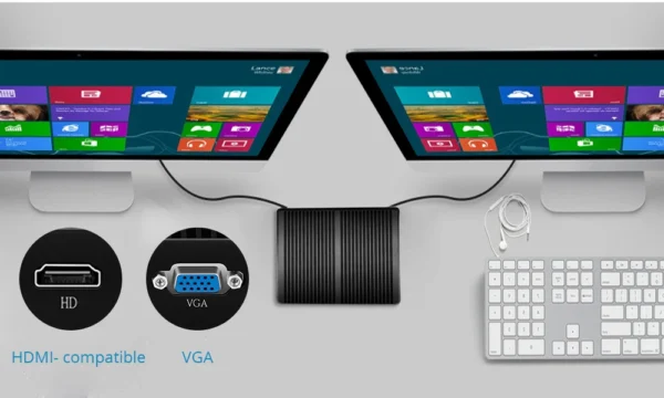 XCY Fanless Mini PC Intel Core i7 4500U i5 5200U 300M WiFi Gigabit Ethernet 8x USB VGA HDMI Display Windows 10 Linux HTPC