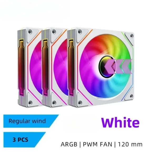 LDPCSJ PRISM 4 PRO Computer Chassis Fan 12cm ARGB 4 Pin PWM Quiet Cooling Fan 12V Large Air Volume 45.2CFM/600-1500RPM