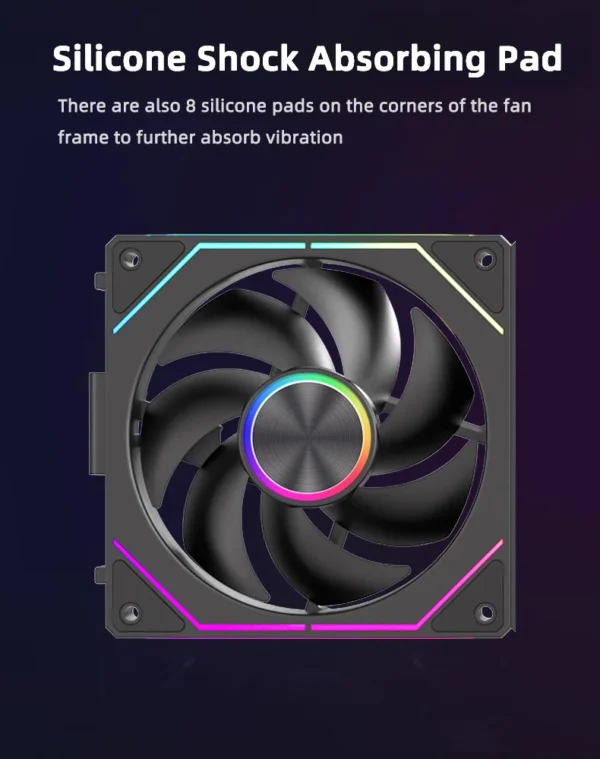 COOLCIRC CX-2 Computer Chassis Fan 120mm 5V 3-pin ARGB Cooler  12V/4PIN PWM 800-2000 RPM 3-in-1 Quiet Building Block Cooling Fan