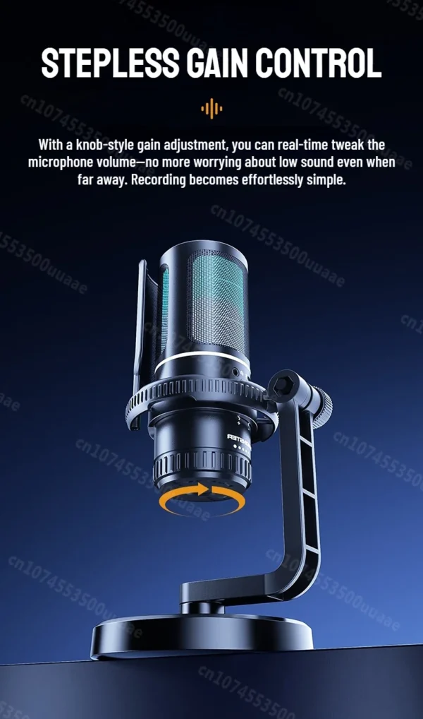 Monster Gaming USB Microphone 192KHz/24Bit Cardioid Condenser Mic with Touch Mute for PC PS4 PS5 Game Chat Podcasts Live Stream