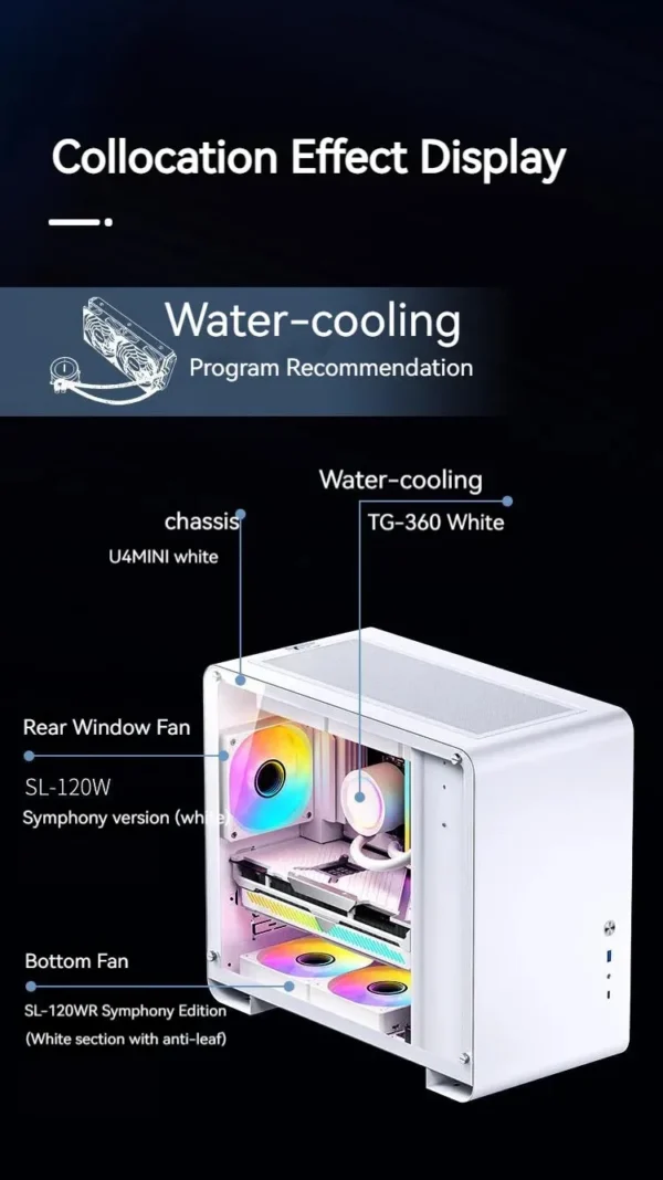 Jonsbo SL-120 Case Fan 120mm 5V 3Pin ARGB Light Effect PWM 600-1500RPM Cooling Fan 12cm High Air Volume Slient Fan