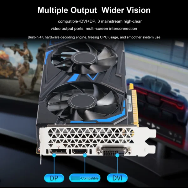 GTX 1650 4GB Graphics Card 128Bit GDDR5 Dual Cooling Fan Computer Graphics Low Power GPU for Working Gaming Video Editing Ports
