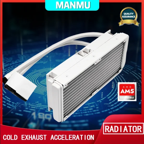 Manmu 240mm Liquid CPU Cooler 4pin PWM Fan 120mm RGB / AC Intergrated Water Cooling AM5 AM4 Intel 115x/1200/1700/2011/2066