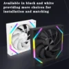 ICE Whale IW-14 Computer Chassis Fan 14cm ARGB 4 Pin PWM Quiet Cooling Fan 12V Large Air Volume 61.5CFM/800-1800RPM Ventilator