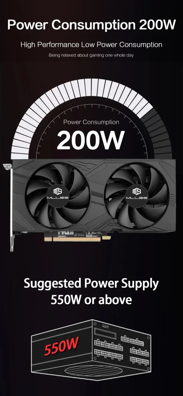 MLLSE RTX 3060Ti 8GB Graphics Card GDDR6 256Bit PCI Express 4.0 ×16 8Pin NVIDIA GPU Rtx 3060Ti Gaming Video Card Placa De Video