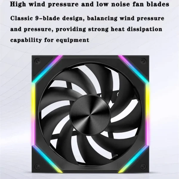 ICE Whale IW-14 Computer Chassis Fan 14cm ARGB 4 Pin PWM Quiet Cooling Fan 12V Large Air Volume 61.5CFM/800-1800RPM Ventilator