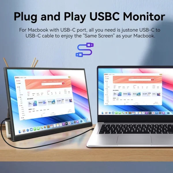 Touchable portable 14 inch monitor 60Hz 1200P split screen monitor suitable for Xbox phones laptops Switch PS4/5