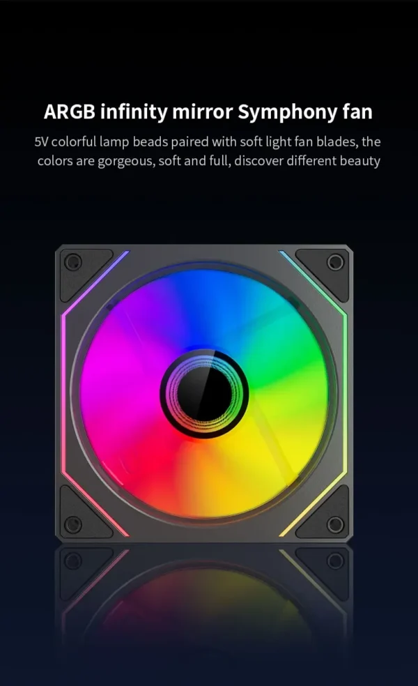 LDPCSJ PRISM 4 PRO Computer Chassis Fan 12cm ARGB 4 Pin  Quiet Cooling Fan 12V Large Air Volume 42CFM/1200RPM