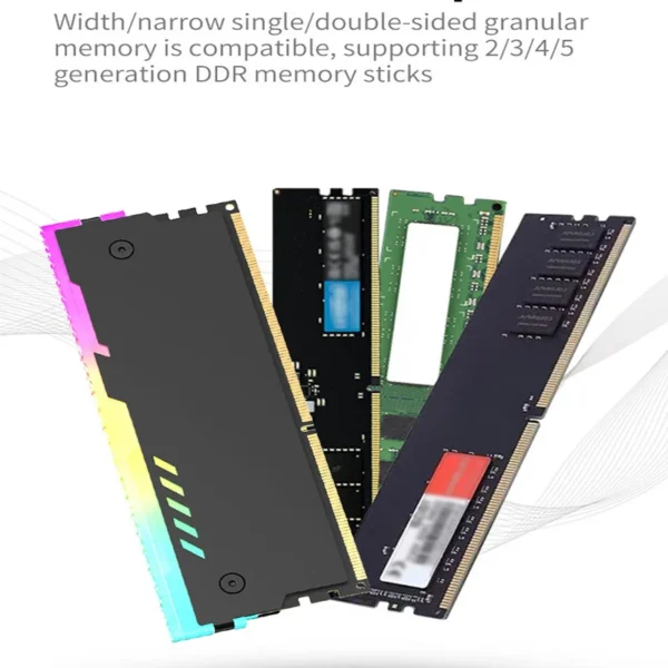 TEUCER RM-1 PC Memory Heatsink RAM Cooling Vest 5V 3-PIN ARGB for Desktop Computer Memory DDR3 DDR4 DDR5 DDR2