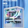 LED PC Gaming Case with Micro Support Audio Front Ports  Fan and Water Cooling for Desktop CPU Cabinet