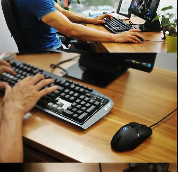 Logitech G402 Wired Gaming Mouse, Ergonomic, High Precision, Suitable for E-Sports and Office, Compatible with Laptops