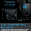 Logitech G402 Wired Gaming Mouse, Ergonomic, High Precision, Suitable for E-Sports and Office, Compatible with Laptops
