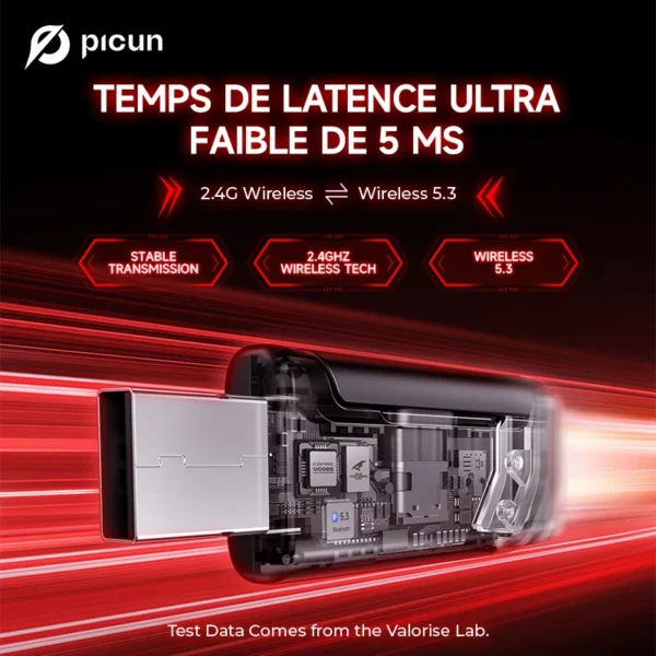 Picun G2 2.4G Wireless Gaming Headset Bluetooth Headphones 5ms Low Latency 7.1 Surround ENC Mic For PC PS4 PS5 Phone Switch