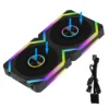 JUMPEAK HS120 Halo ARGB Cooling Fan 360mm 240mm Modular Stackable Splicing 120mm RGB Fans Kit For Gaming PC Case Water Cooler