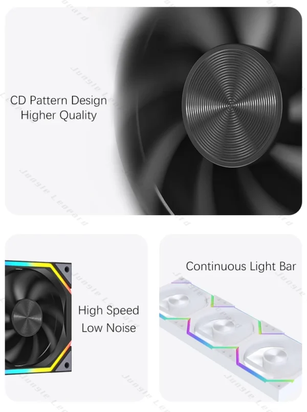 120mm ARGB Fan Infinity Mirror Design 5V 3PIN Aura Sync 4PIN PWM 800-2000RPM Cooler Fan Jungle Leopard Galaxy Prism XH