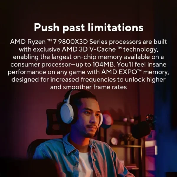 AMD Ryzen 7 9800X3D Game CPU R7 9800X3D Up to 5.2GHz 8-Core 16-Thread 96MB Cache AM5 Desktop Gaming Processor without Package