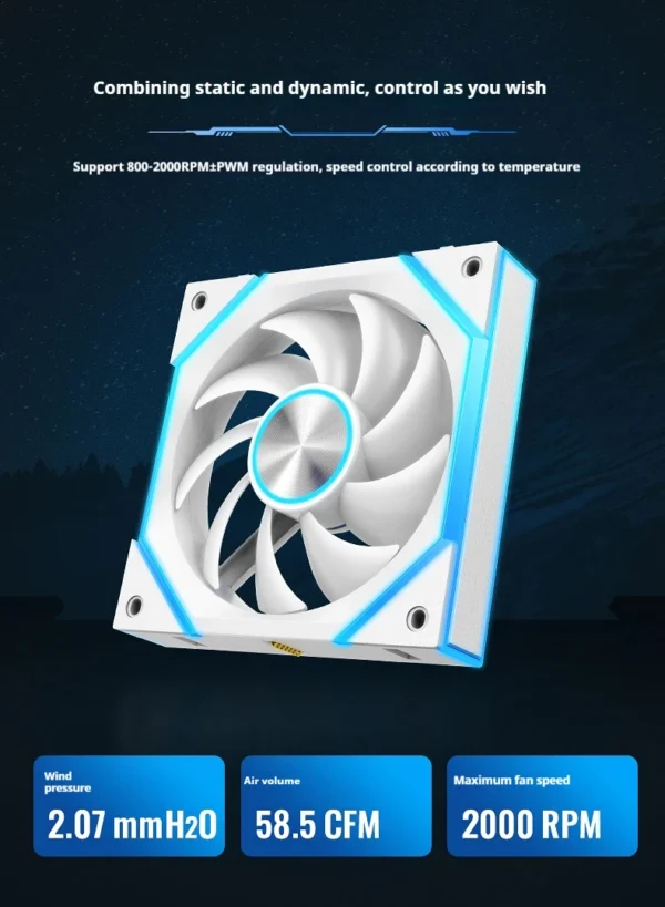 Star Brick P1 Jungle Leopard Interstellar SE Building Block Fan Triple ARGB 12cm Desktop Computer Wireless splicing fan