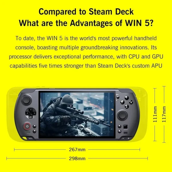 New GPD Win5 7" 120Hz 1080P LTPS Screen Handheld Gaming Console AMD395 M.2 2280 SSD Windows11 RGB Ergonomic Handheld Game Player