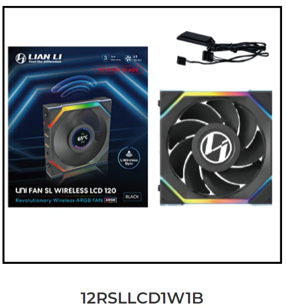 LIAN LI UNI FAN SL Wireless 120 Single Pack , Reverse Blade Triple Pack, LCD 120 Single Pack, Case fan, water cooled fan