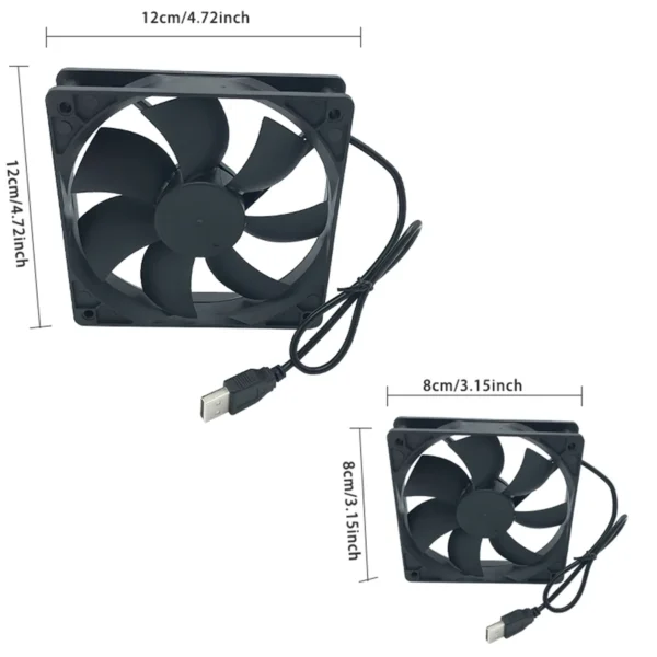 120x120x25mm 80x80x25mm 12V USB Power Cooling Case Fan For Receiver DVR Xbox TV Box Router