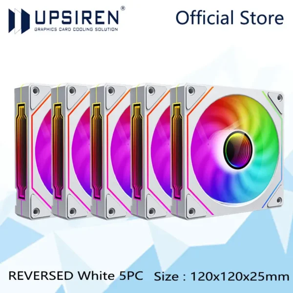 UPSIREN UF-1 PRISM 4 PRO Computer Chassis Fan 12cm ARGB 4 Pin PWM Quiet Cooling Fan 12V Large Air Volume 45.2CFM/600-1500RPM