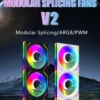 120mm ARGB PC Case Fan with Infinity Mirror - 5V 3-Pin Daisy Chain PWM Sync, Cooling Gaming Fan Jungle Leopard Interstellar V2