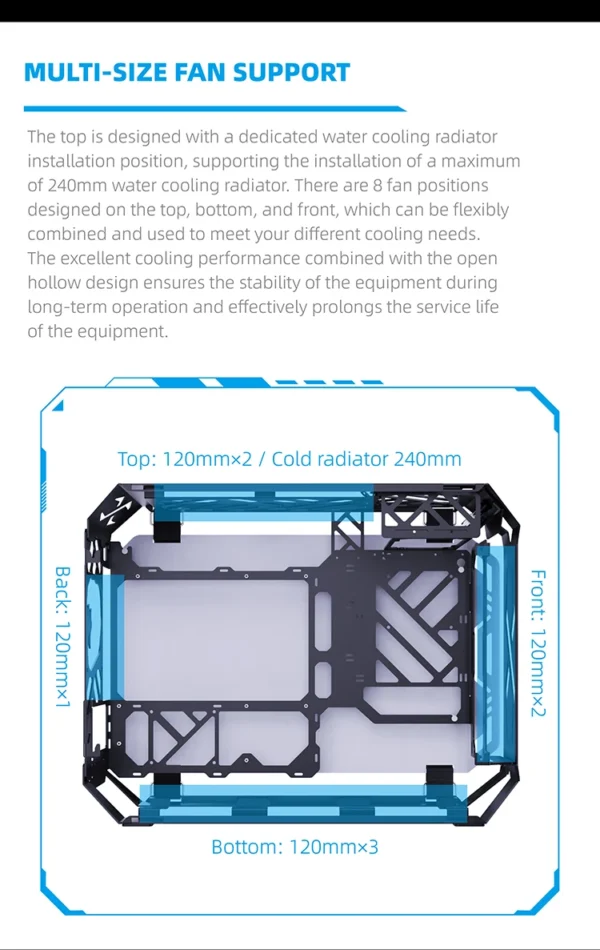Lovingcool New Design Open Style Gaming Chassis Tempered Glass Micro ATX Mini ITX Computer RGB Casing Desktop PC Case with Fan