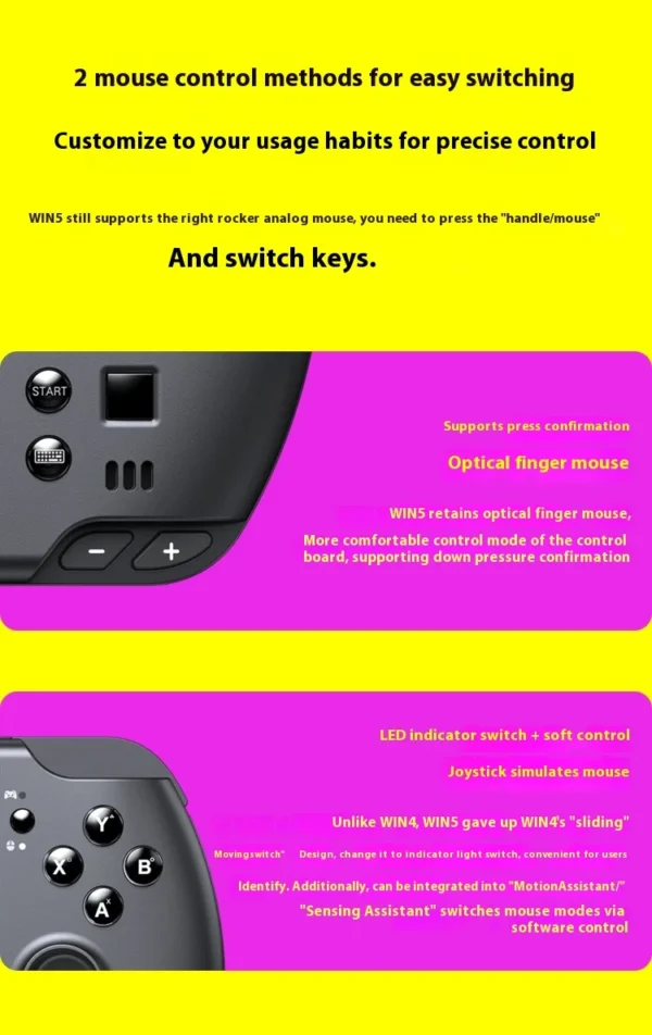 New GPD Win5 7" 120Hz 1080P LTPS Screen Handheld Gaming Console AMD395 M.2 2280 SSD Windows11 RGB Ergonomic Handheld Game Player