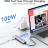 7 in 1 USB C Hub Adapter to 4K HDMI-Compatible SD TF Card Reader USB 3.0 2.0 Type C PD Charging for MacBook Pro Laptops