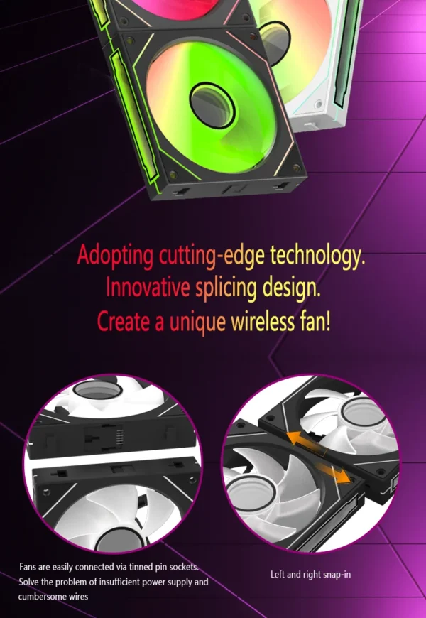 Magic Building Block chassis fan computer cooling fan modular wireless fan 120mm shell cooling fan ARGB ventiladores para pc