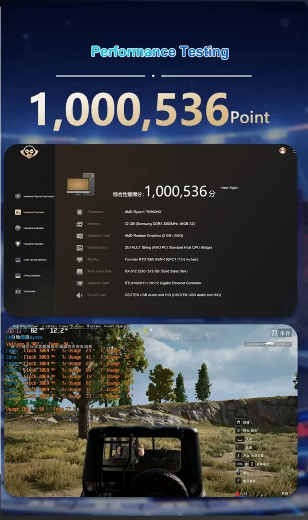 AMD Gaming Mini PC Ryzen 7 7730U 9 5900HX Windows 11 Pro 2xDDR4 2xNVMe Gamer Desktop Computer 3*8K Display HTPC WiFi6 BT5.2