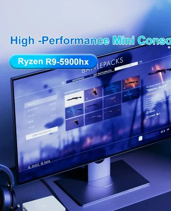 AMD Gaming Mini PC Ryzen 7 7730U 9 5900HX Windows 11 Pro 2xDDR4 2xNVMe Gamer Desktop Computer 3*8K Display HTPC WiFi6 BT5.2