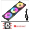 Coolcirc Cableless PC Case Fan 12V/4Pin PWM 800-1800RPM Silent 5V/3Pin ARGB Triple Pack 120mm Ventilator Use for Water Cooling