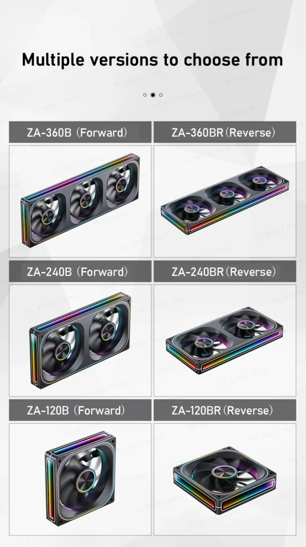 JONSBO ZA-120/240/360 ARGB 12/24/36CM chassis fan Motherboard lighting synchronization/Aluminum Nameplate/PWM Case fans