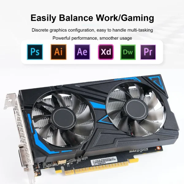 GTX 1650 4GB Graphics Card 128Bit GDDR5 Dual Cooling Fan Computer Graphics Low Power GPU for Working Gaming Video Editing Ports