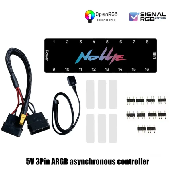 Nollie RGB Asynchronous Controller HUB 8/16 Ways Addressable ARGB Splitter Support Software Signal-RGB/OpenRGB Management